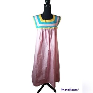 Handmade Crochet Square neck nightgown, polka dot, feminine, sz S-M